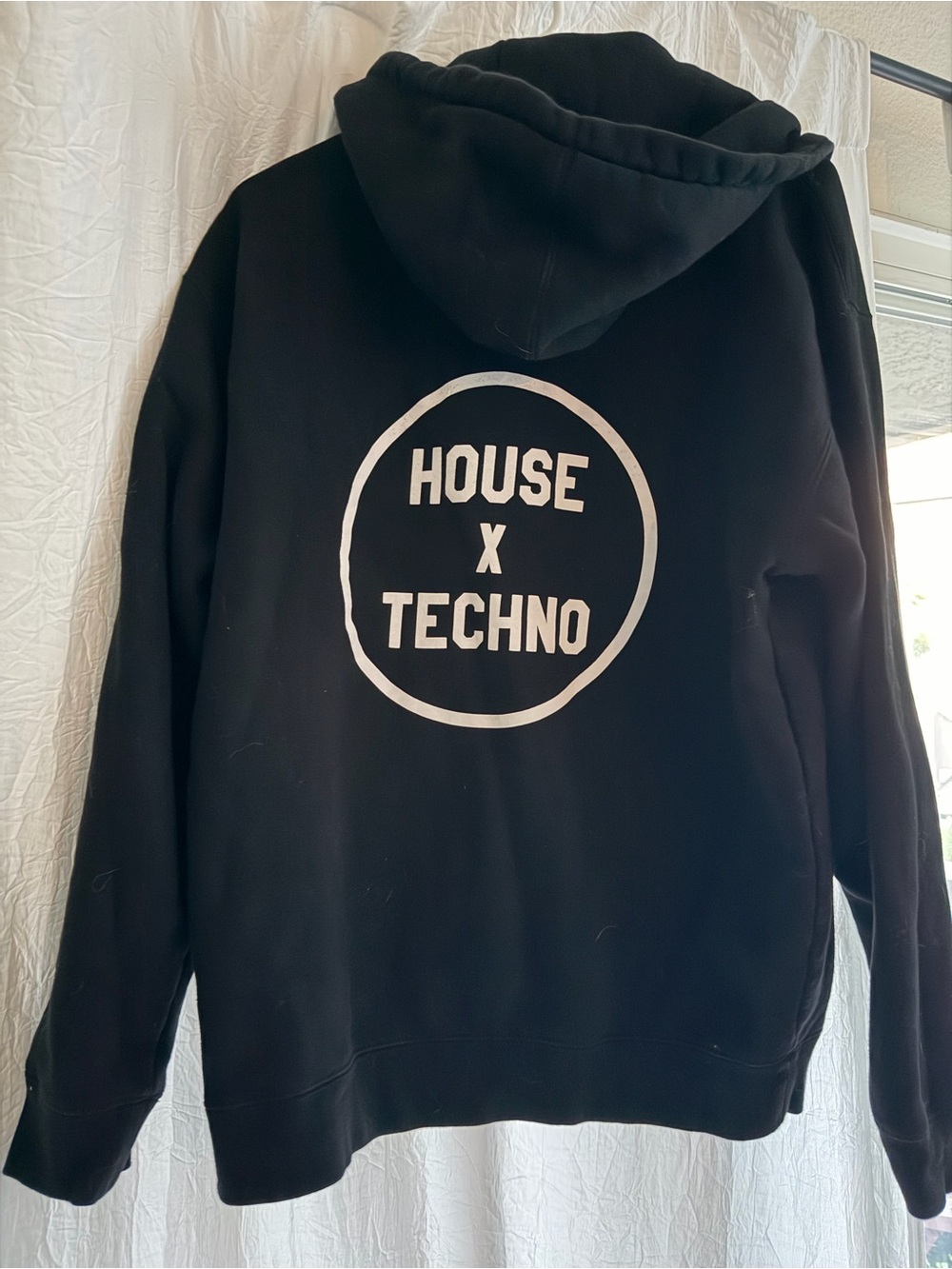 House x Techno Black Graphic Hoodie CRSSD